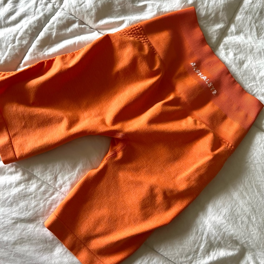 Alphalete Vibrant Orange Biker Shorts